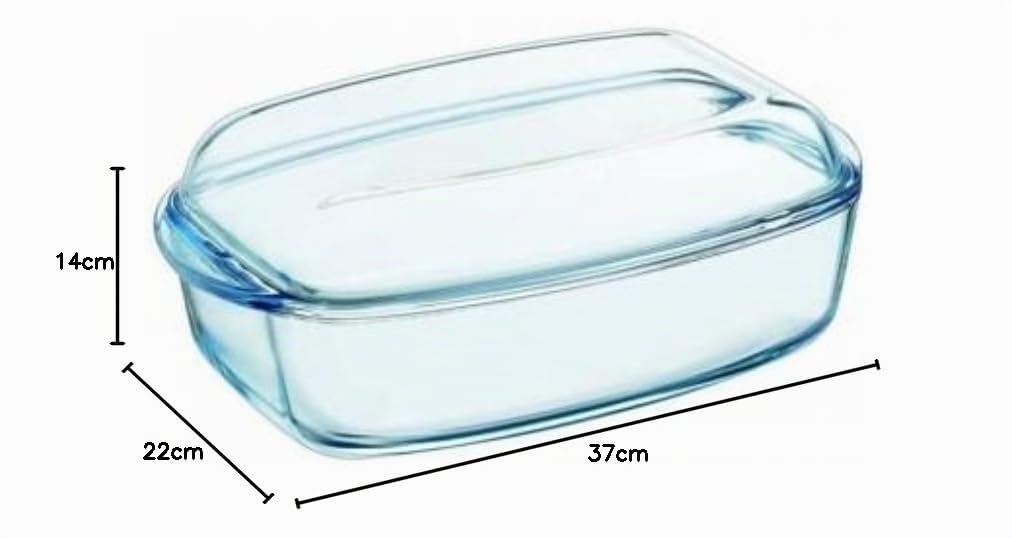 Pyrex Cocotte avec couvercle en verre résistant à la chaleur, Verre, 7 L