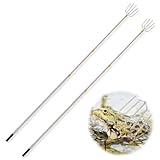 MorningRo 2 Pcs Stainless Steel Telescopic Fish Gaff with 5 Teeth Assorted Harpoons Barbed Retractable Spear Gig Gaff Fishing Gaffs Frog Gig for Fishing Hook Harpoon Hunting Frog Mole