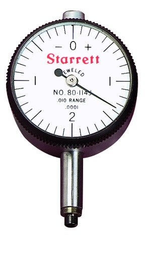 Reloj indicador Starrett en miniatura con vástago de 0.2185 pulgadas para talleres