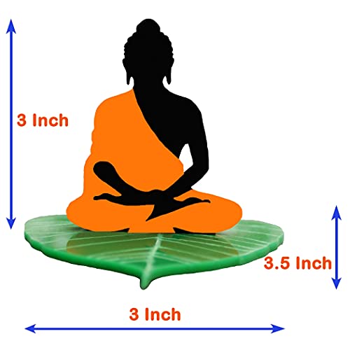 Image of U & U UNIQUE UTILITIES Buddha Car Dashboard Idol | Buddha Ji for Car Dashboard | Acrylic Double Sided Car Interior Decor Accessories | Budha Car Statue (3.5 Inch, Orange)
