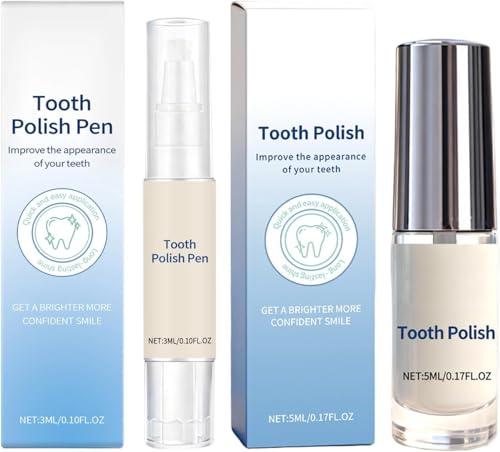 2PCS White Tooth Paint Set Portable Instant Whitening Teeth Paint Easy to Use Gentle Care Teeth