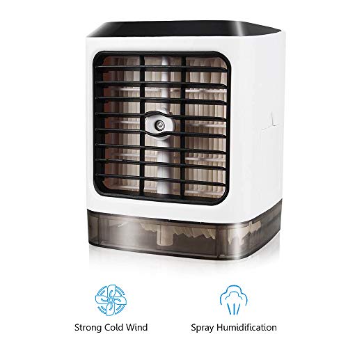 Kiboule Mini Ar Condicionado Portátil Refrigerador de Ar Umidificador USB Mini Ventilador com Luz LE