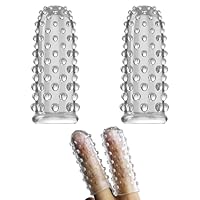 2-er Set Fingerhüllen,Sexfinger Ticklers Penishülle Fingerspitze,Finger Sleeves Klare Fingerüberzieher Vibrator Zubehör,Fingerhüllen Silikon Masturbation,Single Fingerhüllen Set für Männer Frau Paare