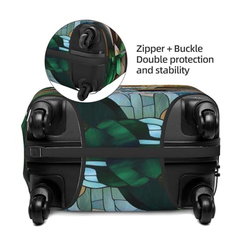 Stained Glass Cascading Waterfall Elastic Travel Luggage Covers Dustproof Scratch-Resistant Suitcase Protector Fit 22-24 Inch2