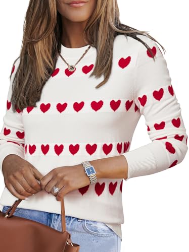 Image of Arach&Cloz Women's Wool Blend Classic Crew Neck Casual Fall Sweaters
