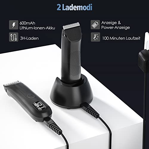 Karrong Body Groomer Herren Trimmer Intimbereich Elektrisch Rasierer, Bodygroomer mit LCD-anzeige, Wasserdicht, Kabellose Ladestation, LED-Licht, Leise Männer Trimmer - Image 8