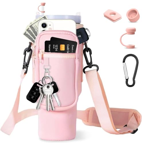 AIROLDI Bolsa para Stanley Cup 1,2 l/40 oz, accesorios para botella de agua, con compartimento para teléfono móvil, mosquetón y correa de hombro ajustable
