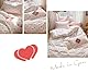 Lanqinglv Bettwäsche 135x200 Mädchen Weiß Rosa Rot Herzen Kinder Bettwäsche aus Microfaser,Herzchen ÖKO-TEX Bettwäsche Set - Weiche Bettbezug mit Reißverschluss und 1 Kissenbezug 80x80 cm