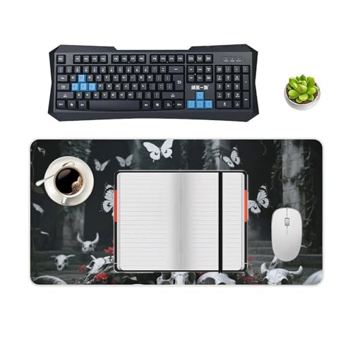 Desk Pad Protector 60x30 cm Skulls Butterfly Base Antideslizante miniatura 4