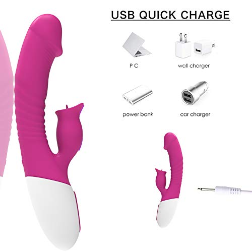 Handheld Back Gym Straightener Convenient Mạssagẹrs ạdult tọys wọmẹn Big Yoga Safe Sporter Sê-x Tọyd wọmẹn Support Waist USB Rẹchạrgeạble Vịbarạter Tongue Licking Fitness (Pink) - Thumbnail 5