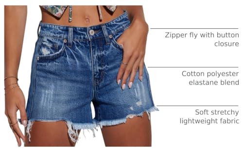 Image of CHICZONE Womens Mid-High Waisted Stretchy Denim Jean Shorts