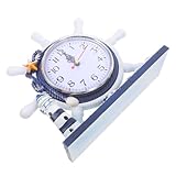 NOLITOY Reloj de Escritorio Estilo Náutico Faro Silencioso Decorativo para Sala de Estar Diseño Oceánico Artístico Acabado Resistente 1 Unidad Adecuado para Decoración del Hogar