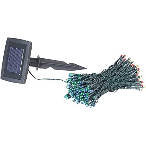Cadena de luz LED solar de 4 colores con 100 LED y temporizador Cover