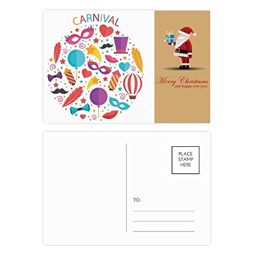 Cartes postales avec masque ballon et Père Noël pour fêtes lot 20