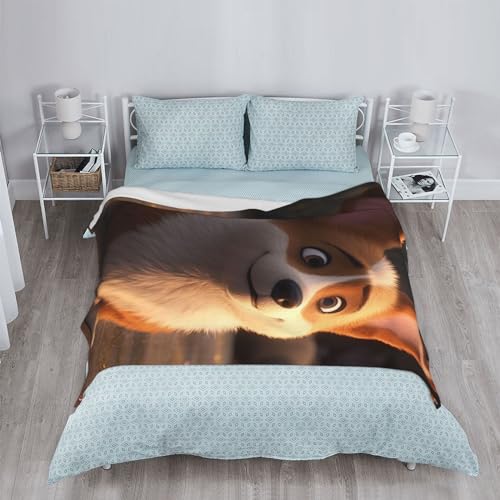 Couverture corgi douce pour soirées cocooning sur le canapé