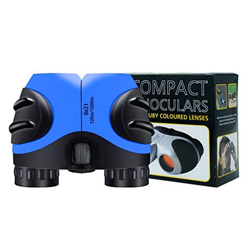 Luwint 8 X 21 Kids Binoculars, Compact and Image Stabilized (Blue)