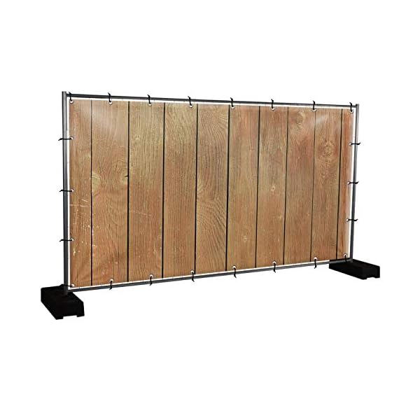 Holzwand Motivbanner Garten, Sichtschutz, Gartendeko, Plane, Verschiedene Motive (PVC - 340 x 173 cm) (Holzwand (3152))