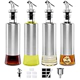 Glass Octopus 11oz Olive Oil and Vinegar Dispenser Set for Kitchen, Premium Stainless Steel Oil...