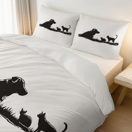 Housse de couette lavable en machine 240x260 cm microfibre blanche