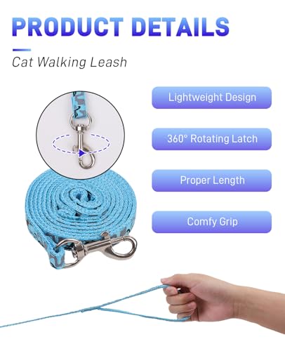 3 Pack Cat Leash and Harness Set, Lightweight Adjustable Collar Escape Proof for Cats - Image 4