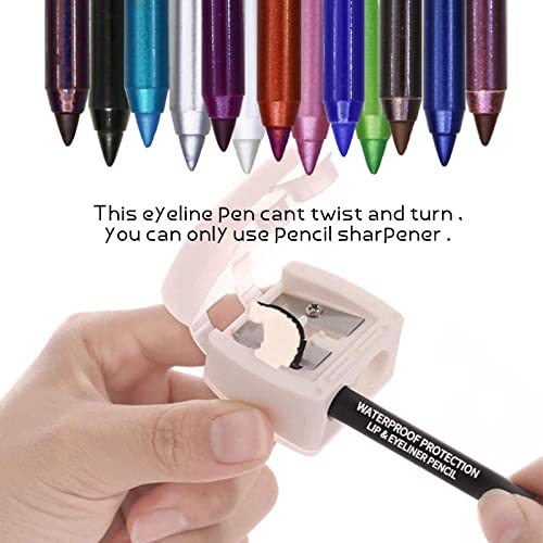 Eyeliner Pencil Set, 12 Color Eye Shadows Pen Eyebrow Pencil Eyeliner Eyebrow Lip Liner Pencil Eyeshadow Pencil Professional Eye Makeup Set - Image 6