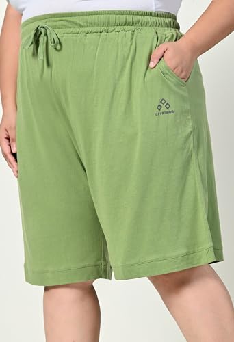 Image of Women's Plus Size Bermunda Shorts | Knee Length Cotton Short | Half Pants for Womens