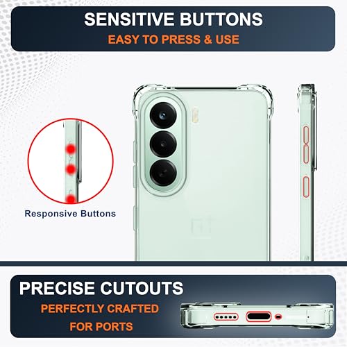 Image of CEDO Cover for OnePlus Nord CE 6 Lite (5G) | Camera Protection Shockproof Bumper-Edge | 360 Degree Protection Acrylic Crystal Clear TPU+PC | Transparent Back Case Backcover (Transparent)