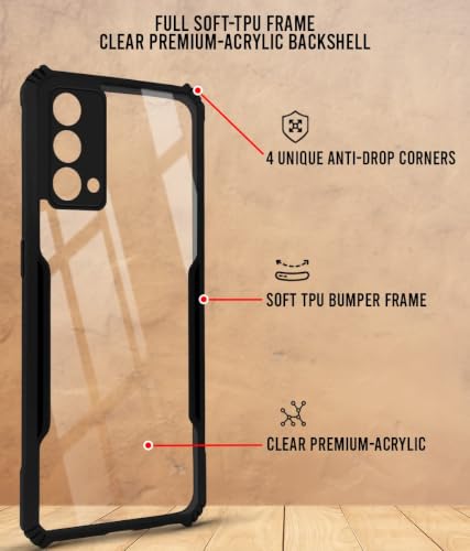 Image of Jkobi Hybrid Back Cover Case for Realme GT Master (Shockproof with Polycarbonate Clear Panel | Professional Black)