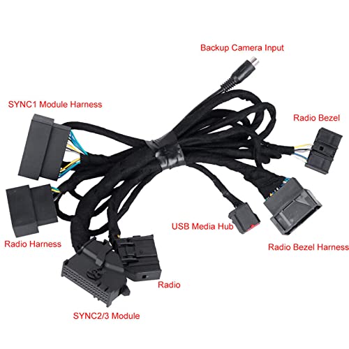 PNP Conversion Power Harness,4in to 8in PNP Conversion Harness HC3Z B Replacement for Edge SYNC 2 and SYNC 3 System Other Interior Accessories