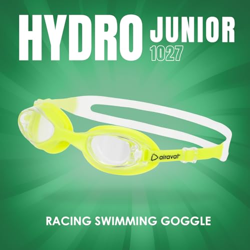 Image of AIRAVAT Hydro 1027 Swimming Goggles, Adjustable Pool Goggles For Adult, Youth, Boys & Girls, Optic Quality Poly carbonate Lenses, 100% UV Protection Anti-fog Coated, Ultra Durable (Green)