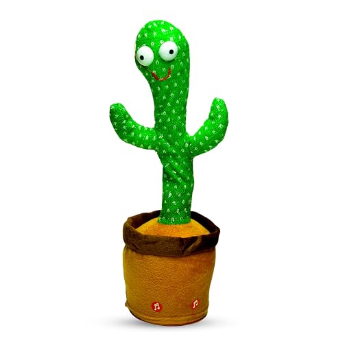 Image of Gooyo GY-7791 Dancing Cactus Toy | Singing, Recording & Flash Light Effect Cactus Toy for Kids /Babies /Toddlers | Green Color, Power Source: Lithium-Ion Rechargeable Battery (Included)