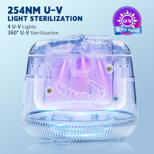 Image of Ultrasonic Retainer Cleaner Machine 48kHz, Cordless Dental Cleaning Pod, Ultrasonic Retainer Cleaner for Aligners, Dentures, Mouth Guards, Toothbrush Heads and Jewelry with 200ML Capacity, LAB Supply