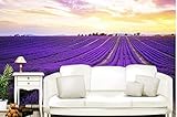 3d wallpaper custom mural vlies wandaufkleber lila lavendel blume feld tv einstellung wand fototapete für wände 3 d 450x300 cm