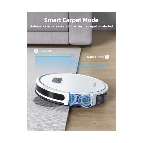 HONITURE Robot Vacuum and Mop Combo, 4000pa Strong Suction, G20 Robot Vacuum Cleaner with Self-Charging, 150Mins Max, App&Remote&Voice Control, Super-Slim, Ideal for Pet Hair - Image 5