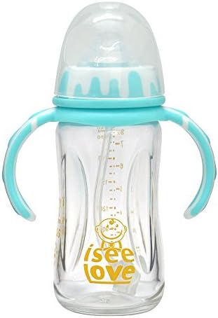 I See Love Anti-broken Glass Feeding Food Feeder Baby Bottle 8 Ounce