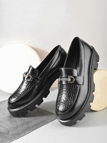 Image of STANPHORD Mens Loafers Stanphord Men's Slip On Loafers Shoes | Comfortable Lightweight Stylish Footwear for Casual, Formal TPZN 2231 Black-7