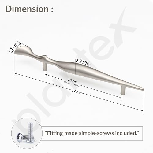 Image of Plantex Cabinet Handle /Kitchen Cabinet Door Handle /Wardrobe /96 mm Cupboard Handle /Door Pull-Push Handle for Home /Office - Pack of 2 (Satin)
