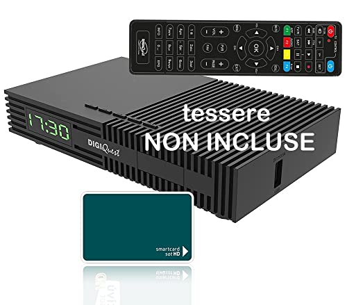Decoder Satellitare Full HD Tivù satellitare S2 DVB-S2 COMPATIBILE CON TESSERA VERDE HEVC H265 MAIN 10,Telecomando Universale 2 in 1 per il ricevitore e la TV