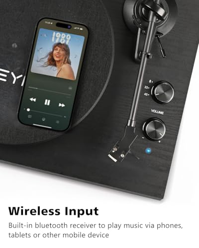 Image of SeeYing Bluetooth Turntable HiFi System with 36 Watt Bookshelf Speakers
