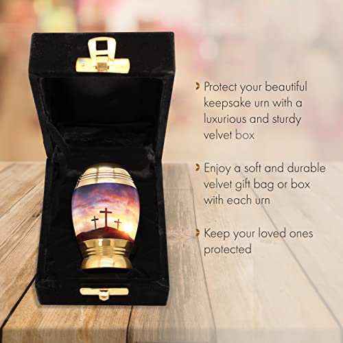 Image of Sunset Cremation Urn for Ashes for Women - Personalized Cremation Urns for Human Ashes Adult Female Decorative Urns - Beautifully Handcrafted Cross Urn