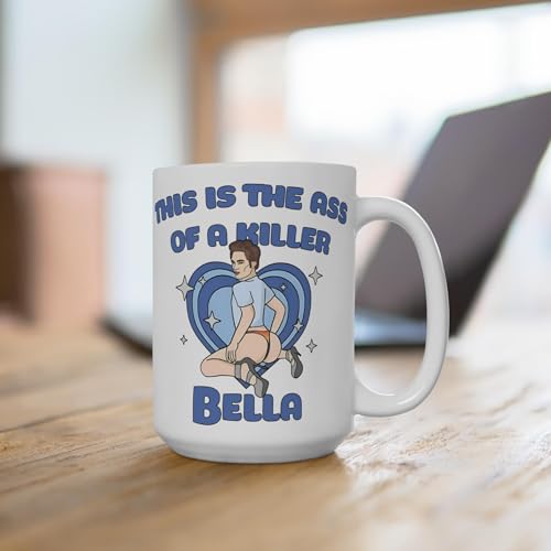 This is The Ass of a Killer Bella Coffee Mug, Funny Twilight Saga Merch, Robert Pattinson Gift, Edward Cullen & Bella Swan Mug, Movie Fan Present
