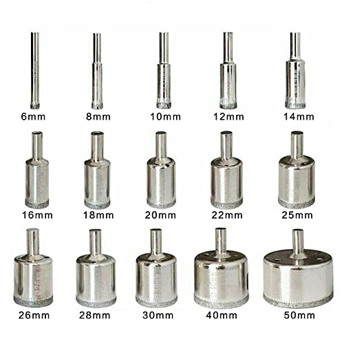 Juego de brocas de corona diamantadas 15 piezas 6-50 mm miniatura 2