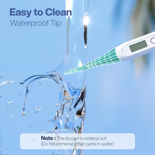 Image of Boncare Digital Thermometer for Adults, Kids & Babies, Clear Blue | Accurate & Safe Oral and Rectal Thermometer with 10-Second Reading and Fever Alarm