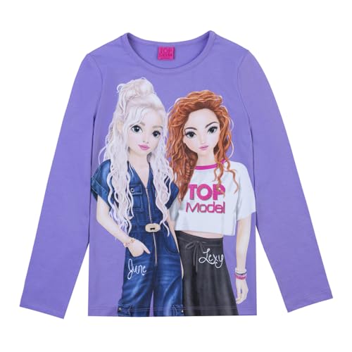 Top Model Langarmshirt mit June und Lexy 75027 violett, Größe 164, 14 Jahre