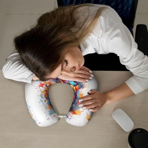 Almohada de viaje de espuma viscoelástica U con funda suave miniatura 6