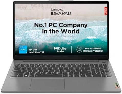 Lenovo IdeaPad Slim 3, Intel Core 12th Gen, 8GB RAM, 512GB SSD, FHD 15.6"(39.62cm), Windows 11, Office Home 20