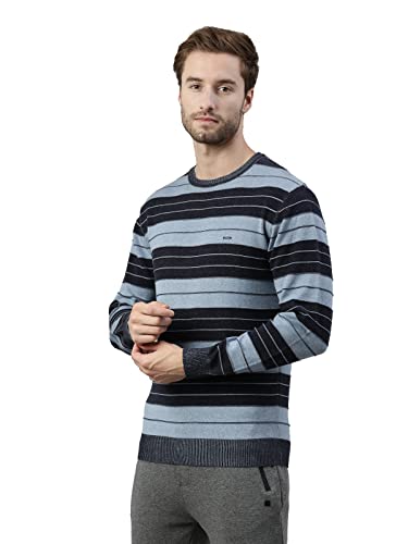 Image of Proline Men's Cotton Round Neck Sweater (PV17504L MB XXL Mid Blue Xx-Large)