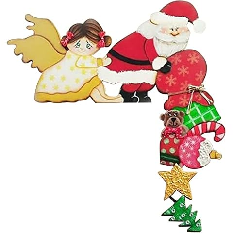 JOHUFY Christmas Door Frame Decorations, Funny Santa Claus Frame, Home Party Table Scene Decor Props Gifts for Walls Doors and Windows Decoration DIY Craft Cover