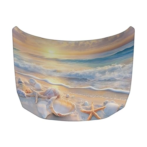 Image of Starfish Car Hood Cover Polyester Elastic Fabrics Washable Suitable for Large SUV and Pickup Trucks 39x59in