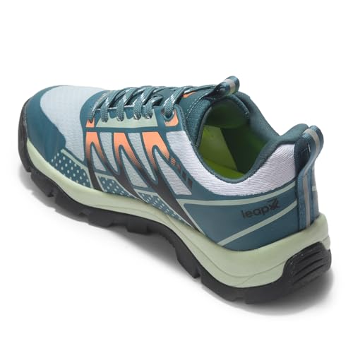 Image of Liberty LEAP7X ENDUVERS1E Black & Green Sports Lacing Running Shoes for Mens